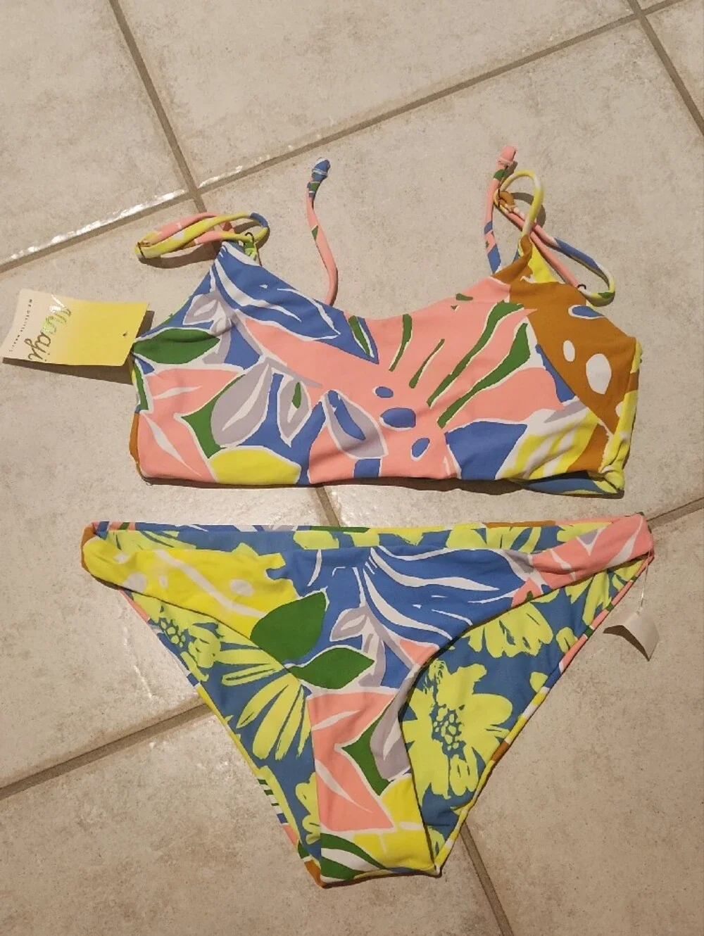 Maaji Neon Floral Print Bikini - Pink, Yellow, Blue, Green